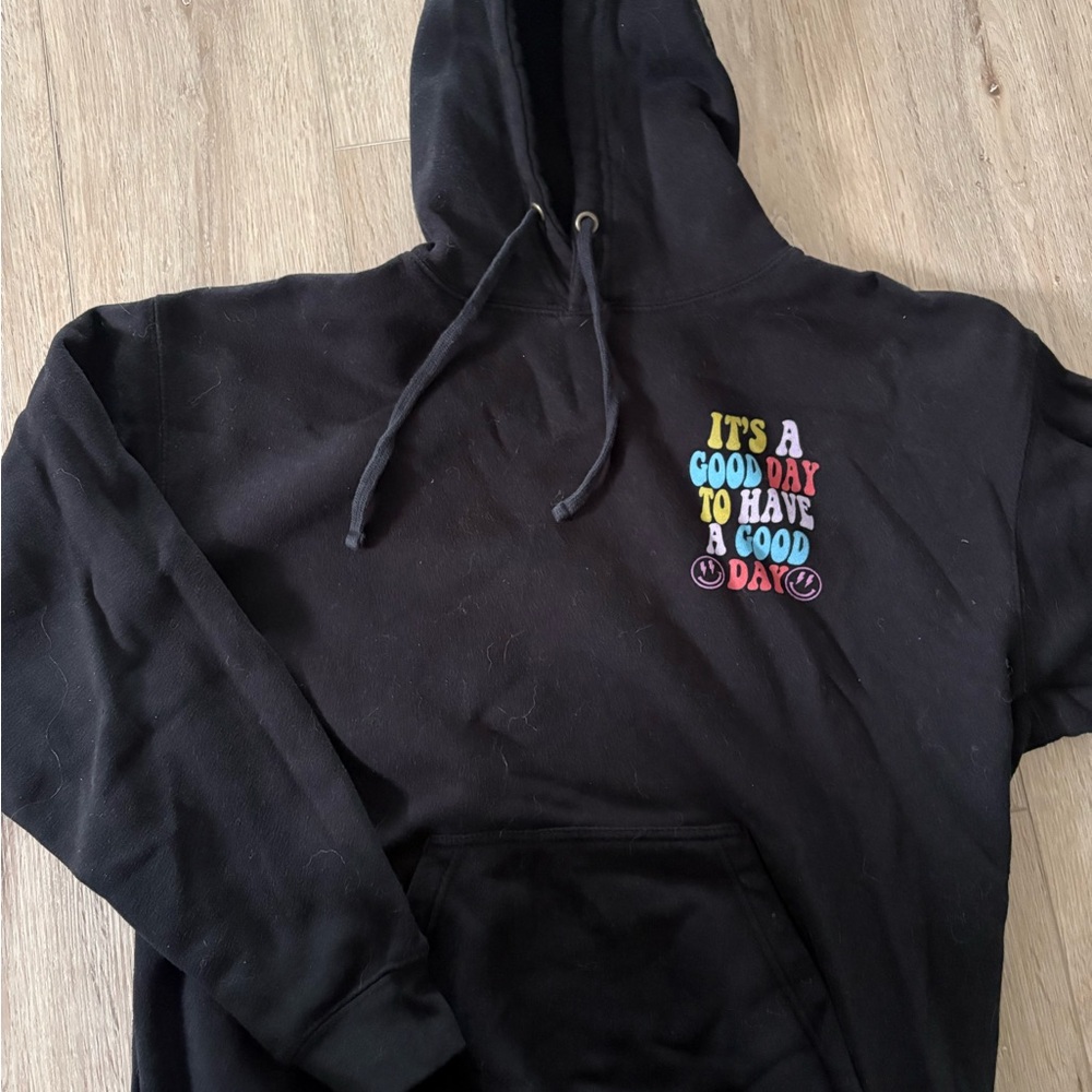 Black Graphic Hoodie Sweater